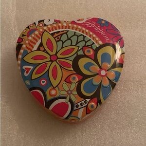 Brighton Heart Shaped Jewelry Tin | Multicolor Collage Print | Boutique Gift Box